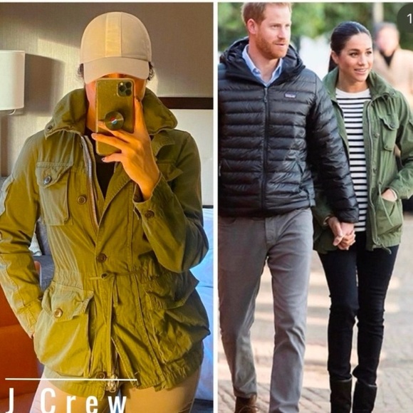 JCrew Boyfriend Utility Cargo Jacket Olive Green medium 100%cotton.Megan Markel - Picture 14 of 16